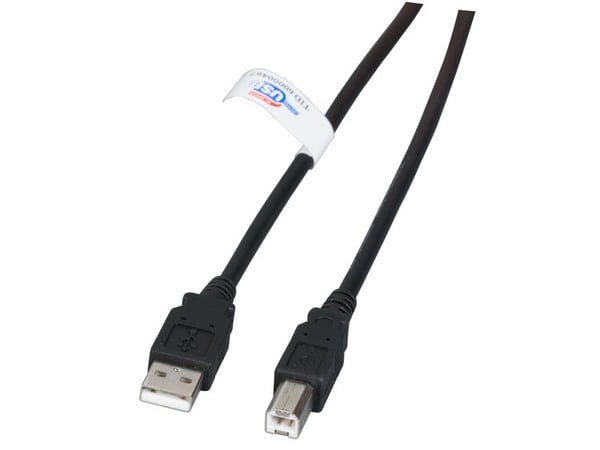 EFB elektronikk K5203.1.8, 1,8 m, USB A, USB B, USB 2.0, 480 Mbit/s, sort