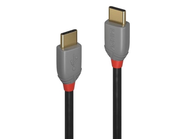 Lindy 36870, 0,5 m, USB C, USB C, USB 2.0, 480 Mbit/s, Sort, Grå