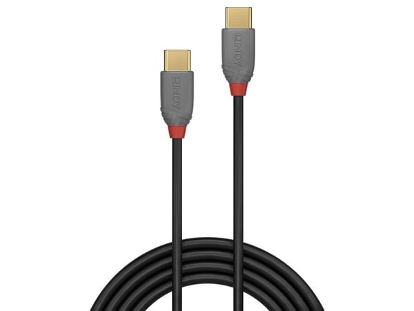 Lindy 36870, 0,5 m, USB C, USB C, USB 2.0, 480 Mbit/s, Sort, Grå