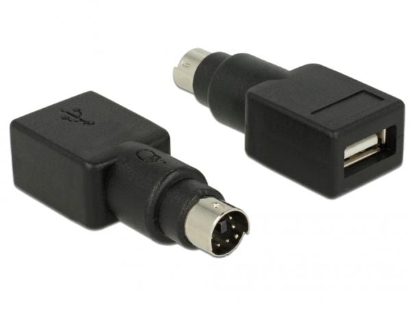 Delock - Tastatur- / musadapter - PS/2 (hann) til USB (hunn) - svart