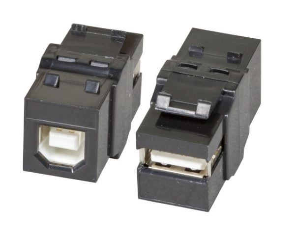 EFB Elektronik EB534, USB 2.0 A, USB 2.0 B, Sort