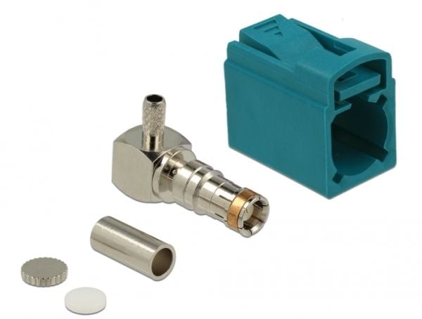 Delock FAKRA Z jack 90° for crimping - Modulinnlegg - FAKRA Z - RAL 5021, vannblå
