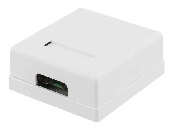 DELTACO VR-218 - Pinta-asennusliitin - pinta-asennettava - CAT 6 - FTP - RJ-45 X 2 - valkoinen