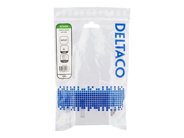 DELTACO VR-218 - Pinta-asennusliitin - pinta-asennettava - CAT 6 - FTP - RJ-45 X 2 - valkoinen