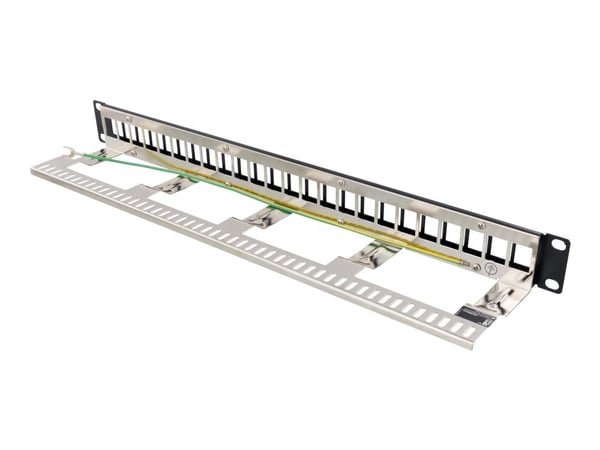 DELTACO PAN-214 - Patchpanel - rackmonterbar - svart - 1U - 19" - 24 portar