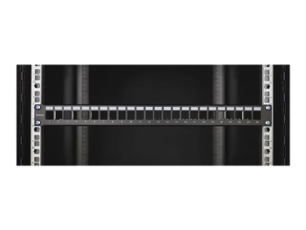 DELTACO PAN-214 - Patchpanel - rackmonterbar - svart - 1U - 19" - 24 portar