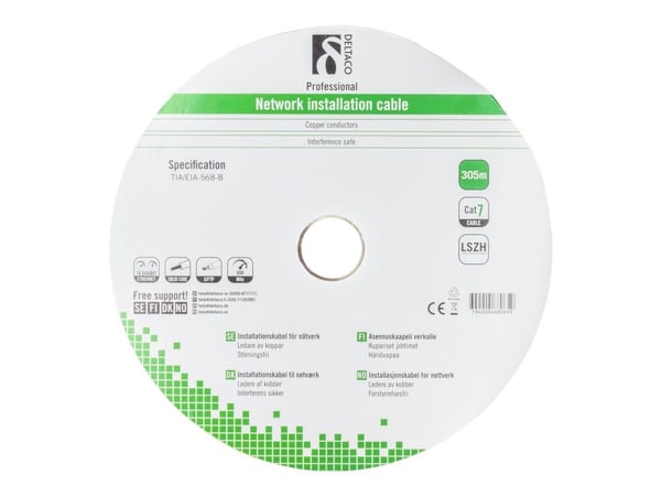 DELTACO TP-71C - Bulkkabel - 305 m - SFTP - CAT 7 - halogenfri - vit