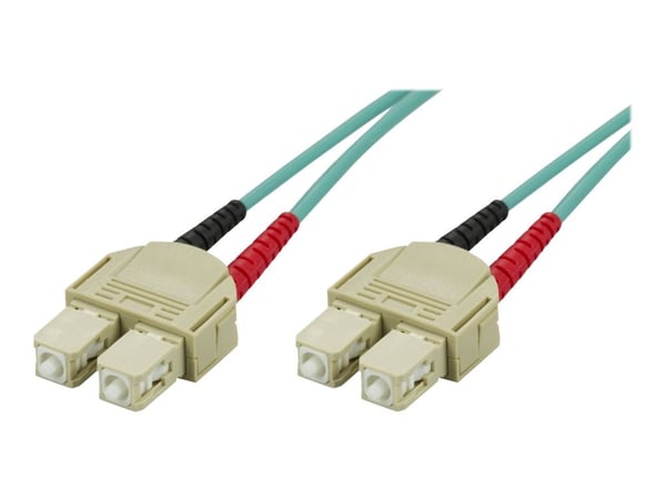 DELTACO - Nettverkskabel - SC flermodus (hann) til SC flermodus (hann) - 3 m - 3 m - fiberoptisk - 50 / 125 mikroner - OM3
