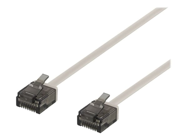 DELTACO - Koblingskabel - RJ-45 (hann) til RJ-45 (hann) - 1 m - UTP - CAT 6a - halogenfri, formstøpt, flat - grå