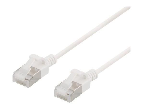 DELTACO - Liitäntäkaapeli - RJ-45 (uros) RJ-45 (uros) - 3 m - U/FTP - CAT 6a - halogeeniton, valettu, solmuvapaa - valkoinen - valkoinen