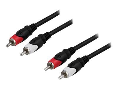 DELTACO MM-108 - Lydkabel - RCA x 2 hann til RCA x 2 hann - 50 cm - svart