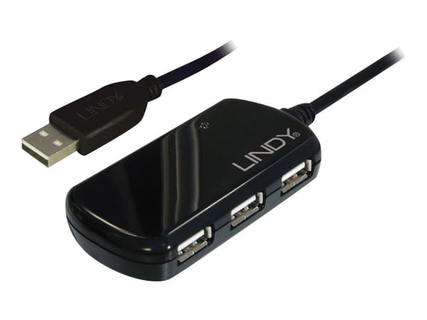Lindy USB 2.0 Active Extension Pro 4 Port Hub - Hub - 4 x USB 2.0 - stasjonær