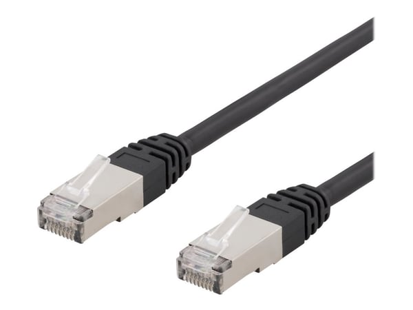 DELTACO - Koblingskabel - RJ-45 (hann) til RJ-45 (hann) - 2 m - SFTP - CAT 6 - formstøpt, innendørs/utendørs - svart