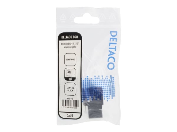 DELTACO MD-119 - Modulinnlegg - CAT 6 - RJ-45 - hvit, metall