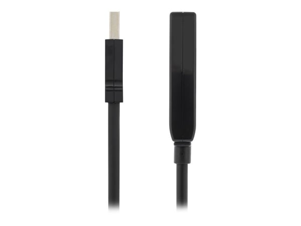 Deltaco USB jatkokaapeli, aktiivinen, USB 2.0, 20m, 20 m, USB A, USB A, USB 2.0, Uros/naaras, musta