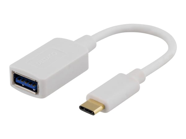 Deltaco USBC-1205, 0,15 m, USB C, Micro-USB A, Valkoinen