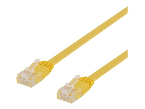 DELTACO - Koblingskabel - RJ-45 (hann) til RJ-45 (hann) - 1 m - UTP - CAT 6 - flat - gul