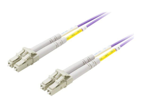 DELTACO - Nettverkskabel - LC multimodus (hann) til LC multimodus (hann) - 1 m - 1 m - fiberoptisk - 50 / 125 mikroner - OM4