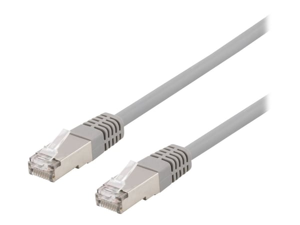 DELTACO - Koblingskabel - RJ-45 (hann) til RJ-45 (hann) - 1 m - SFTP - CAT 6 - halogenfri, formstøpt - grå