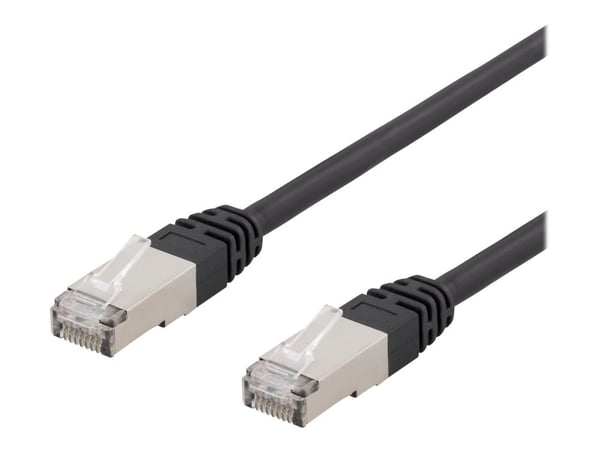 DELTACO - Koblingskabel - RJ-45 (hann) til RJ-45 (hann) - 1.5 m - SFTP - CAT 6 - formstøpt, innendørs/utendørs - svart