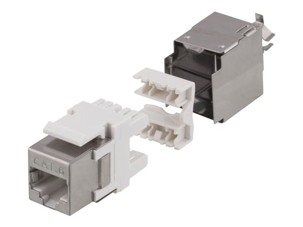 DELTACO MD-119 - Modulinnlegg - CAT 6 - RJ-45 - hvit, metall