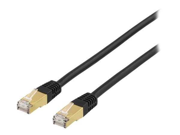 DELTACO STP-72 - Koppeledning - RJ-45 (hann) til RJ-45 (hann) - 2 m - SFTP - CAT 7 - halogenfri - svart