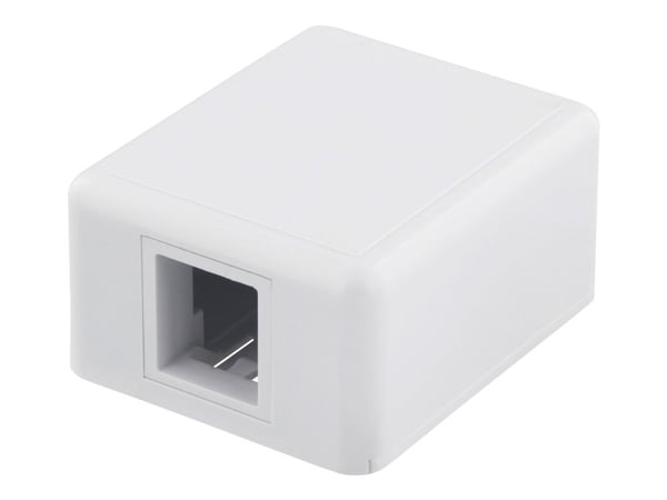 DELTACO VR-222 - Overflatemonteringsboks for nettverk - hvit - 1 port