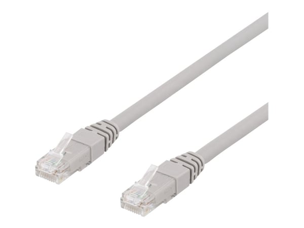 DELTACO TP-60AU - Liitäntäkaapeli - RJ-45 (uros) RJ-45 (uros) - 50 cm - UTP - CAT 6a - halogeeniton - harmaa