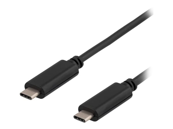 DELTACO USBC-1052 - USB-kaapeli - USB-C (uros) - USB-C (uros) - USB 3.1 - 25 cm - musta