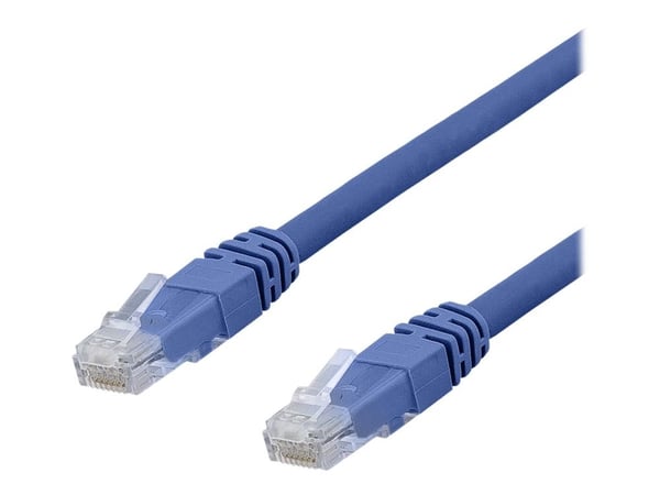 DELTACO - Koblingskabel - RJ-45 (hann) til RJ-45 (hann) - UTP - CAT 6a - halogenfri, formstøpt - blå