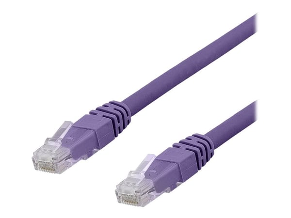 DELTACO TP-62PAU - Koppeledning - RJ-45 (hann) til RJ-45 (hann) - 2 m - UTP - CAT 6a - halogenfri, formet - lilla
