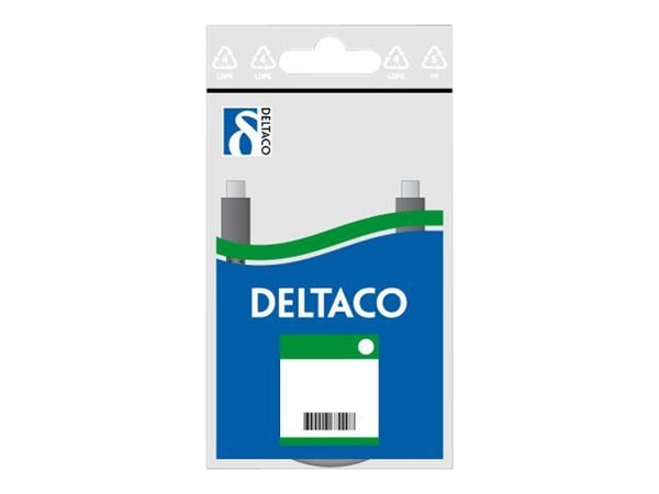 DELTACO TP-60AU - Liitäntäkaapeli - RJ-45 (uros) RJ-45 (uros) - 50 cm - UTP - CAT 6a - halogeeniton - harmaa