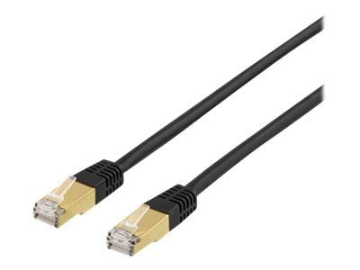 DELTACO STP-715S - Koppeledning - RJ-45 (hann) til RJ-45 (hann) - 15 m - SFTP - CAT 7 - halogenfri, formet - svart
