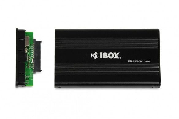 iBox HD-01, HDD-kotelo, 2.5", SATA, USB-liitettävyys, Musta