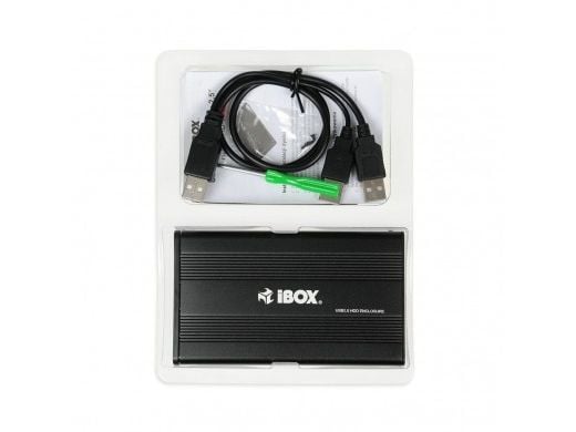iBox HD-01, HDD-kotelo, 2.5", SATA, USB-liitettävyys, Musta