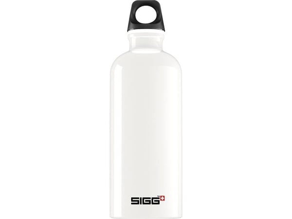 SIGG Traveller, 600 ml, Idrott, Vit, Gjuten aluminium, Vuxen, Skruvlock