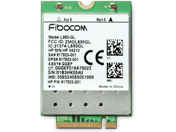 HP :n XMM™ 7360 LTE-Advance WWAN, 42 mm, 30 mm, 2,3 mm, 6,2 g