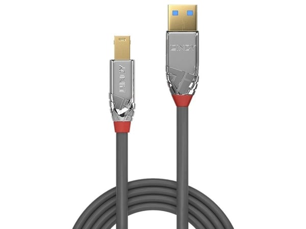 Lindy 36662, 2 m, USB A, USB B, USB 3.2 Gen 1 (3.1 Gen 1), 5 Gbit/s, Grå