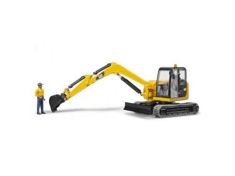 BRUDER Cat Mini Excavator with worker, Kaivinkoneen pienoismalli, Muovi