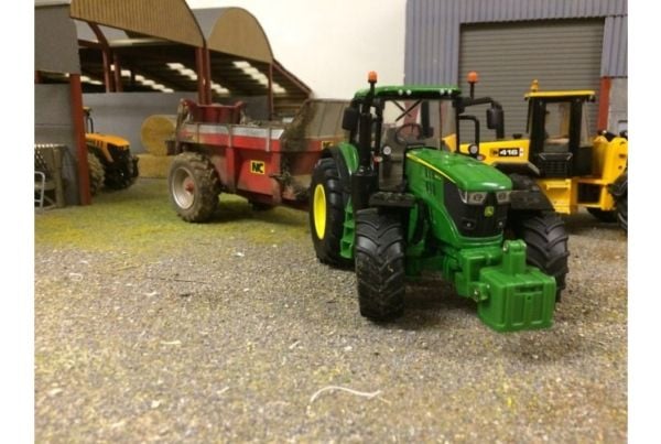 Tomy John Deere 6195M, Traktor, Farm, 3 år, Metall, Plast, Sort, Grønn, Gult