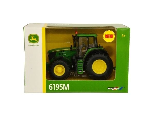 Tomy John Deere 6195M, Traktor, Farm, 3 år, Metall, Plast, Sort, Grønn, Gult