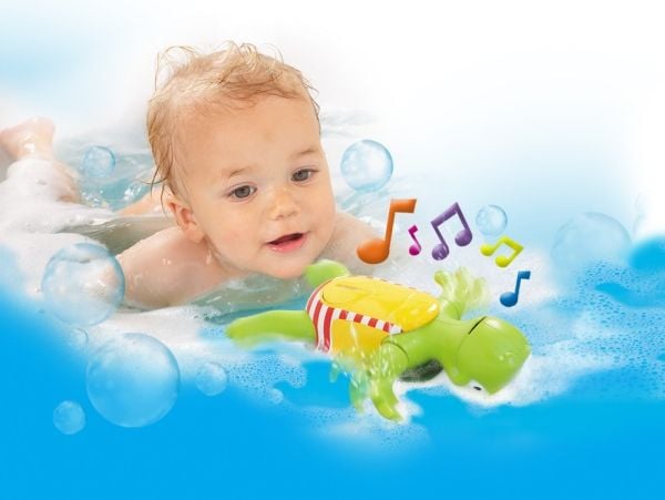 Tomy Toomies Swim n Sing Turtle, Badedyr, Gutt/Jente, 1 år, Gir fra seg lyd, LR44, Plast