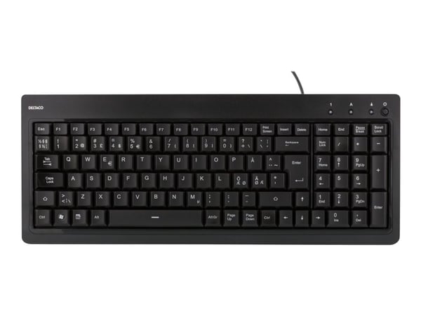 DELTACO TB-234 - Tastatur - bakbelysning - USB - Nordisk - svart