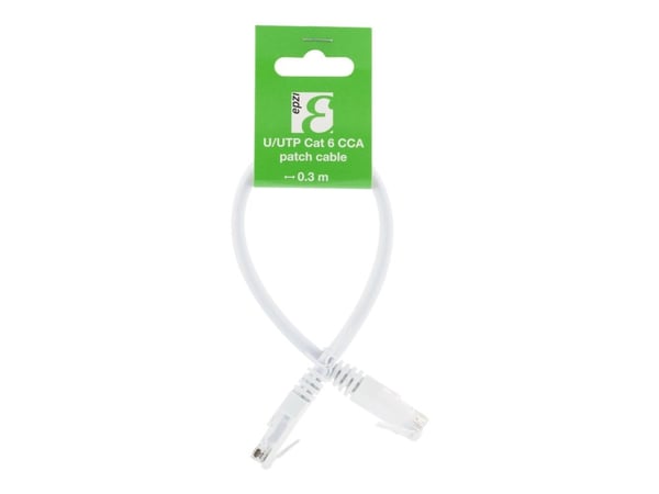 EPZI - Patch-kabel - RJ-45 (hane) till RJ-45 (hane) - 30 cm - UTP - CAT 6 - vit