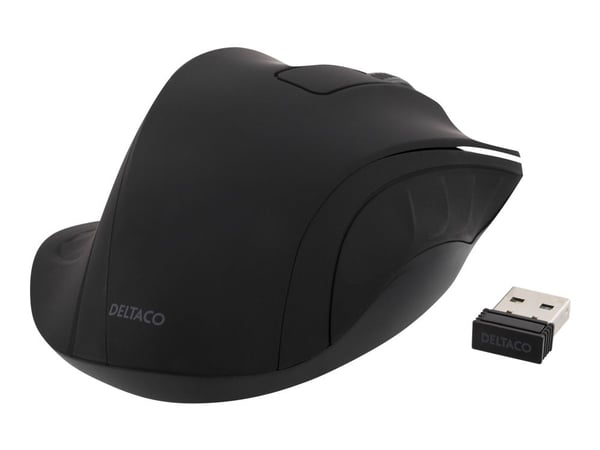 DELTACO MS-710 - Mus - optisk - 3 knapper - trådløs - 2.4 GHz - USB trådløs mottaker - svart DELTACO MS-710 - Mus - optisk - 3 knapper - trådløs - 2.4 GHz - USB trådløs mottaker - svart