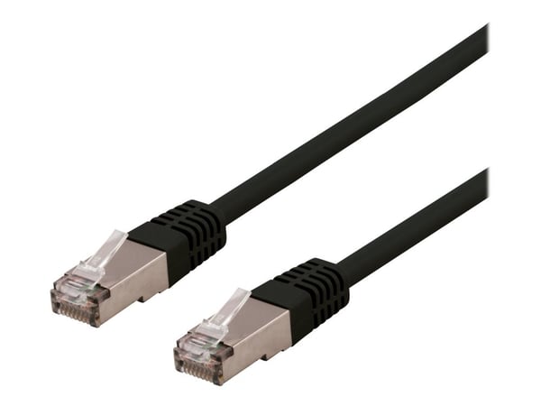 DELTACO - Koppeledning - RJ-45 (hann) til RJ-45 (hann) - 20 m - SFTP - CAT 6 - halogenfri, formet - svart