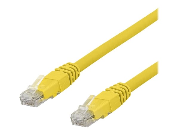 DELTACO TP-63GLAU - Koppeledning - RJ-45 (hann) til RJ-45 (hann) - 3 m - UTP - CAT 6a - halogenfri, formet - gul