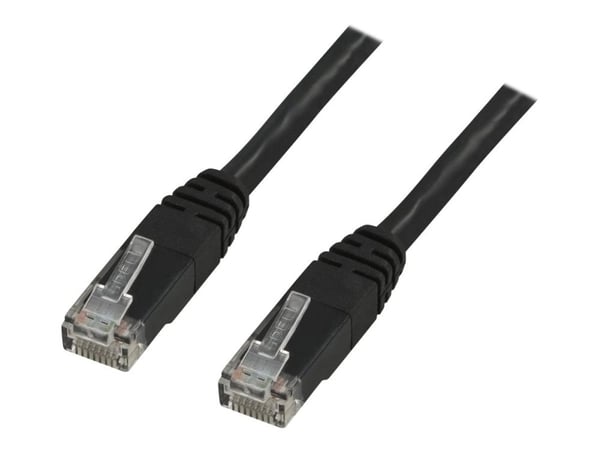 DELTACO TP-603S - Koblingskabel - RJ-45 (hann) til RJ-45 (hann) - 30 cm - UTP - CAT 6 - formstøpt - svart