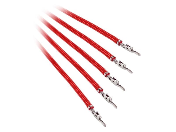 BitFenix Alchemy 2.0 - Strömkabel - 40 cm - formpressad, tvinnad - röd (paket om 5)
