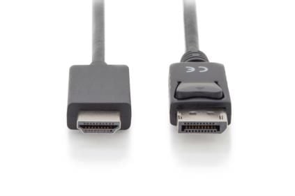 ASSMANN - Adapterkabel - DisplayPort hann låsing til HDMI hann - 1 m - trippel beskyttelse - svart - formstøpt, 4K-støtte, smekklås